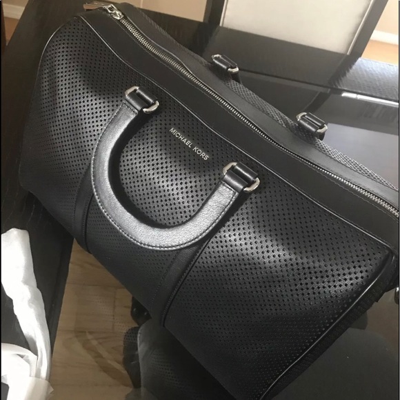 Michael Kors Libby Perforated Leather Gym Bag - Picture 5 of 10